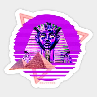 Synthwave Pharaoh Tutankhamun Vaporwave 80s Sticker